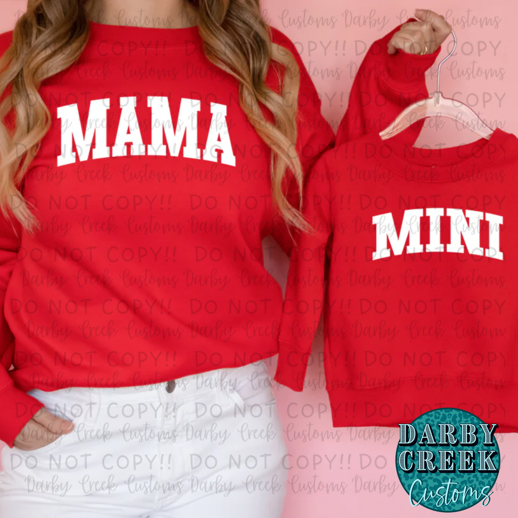 Collegiate lettering Mama & Mini Sweatshirt shirt