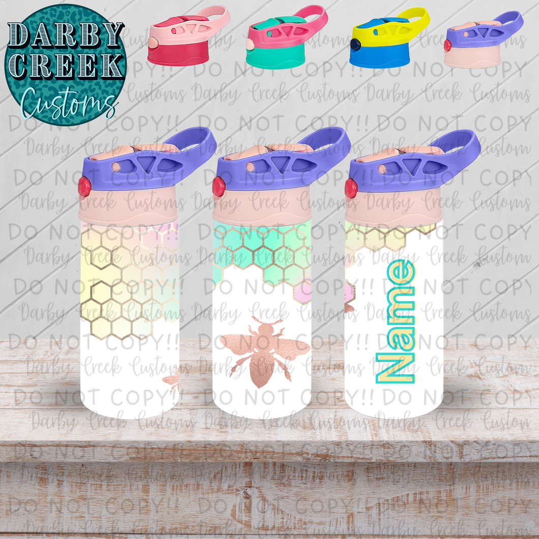 Pastel Honeycomb Flip TopTumbler. Bee Kind Collection