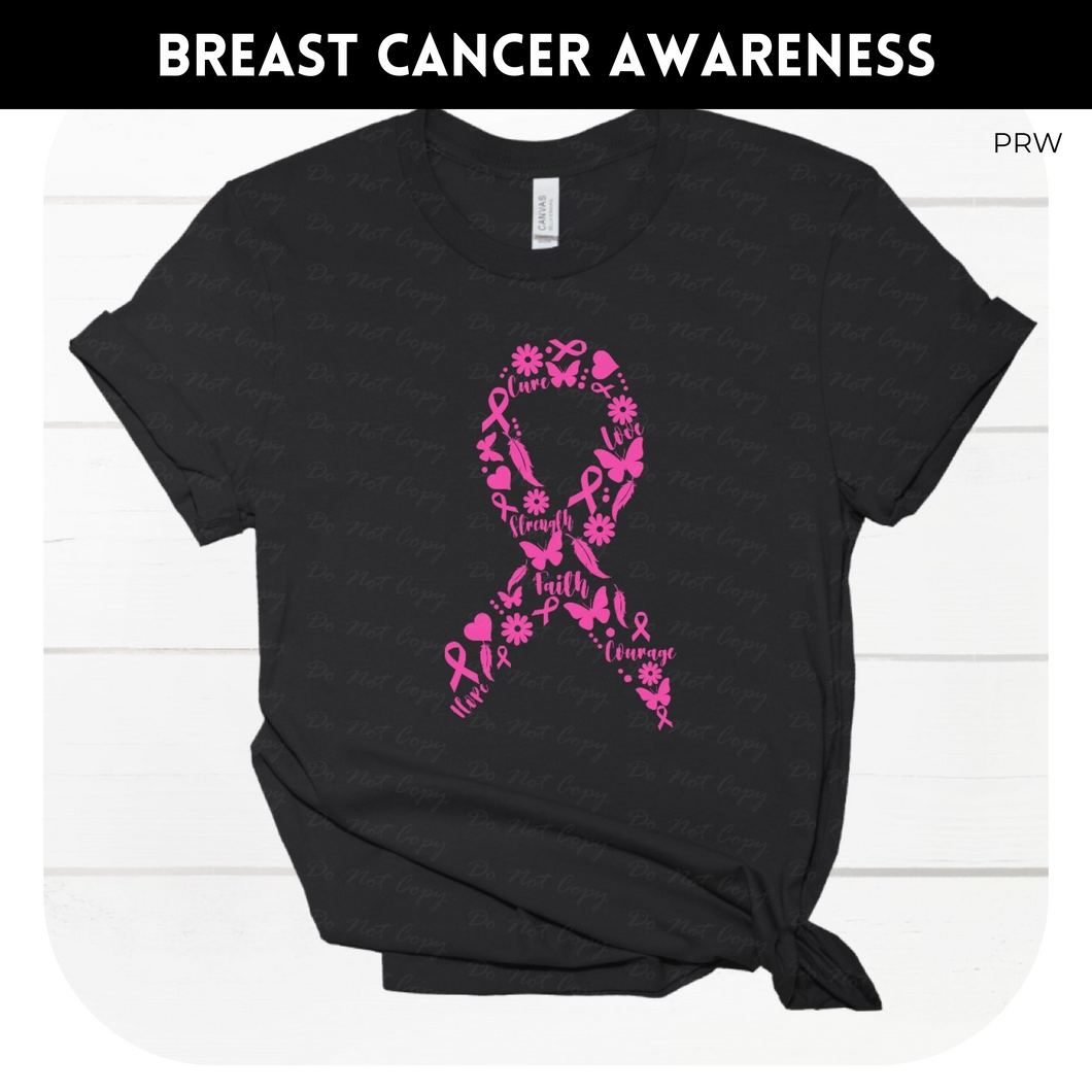 Breast Cancer Ribbon - Custom Breast Cancer Awareness Tee