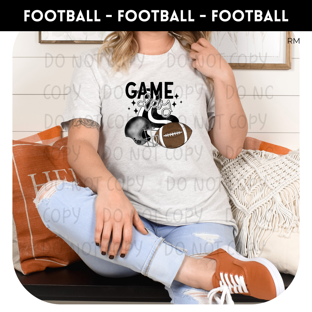 Game Day Black Helmet Tee - Football Collection