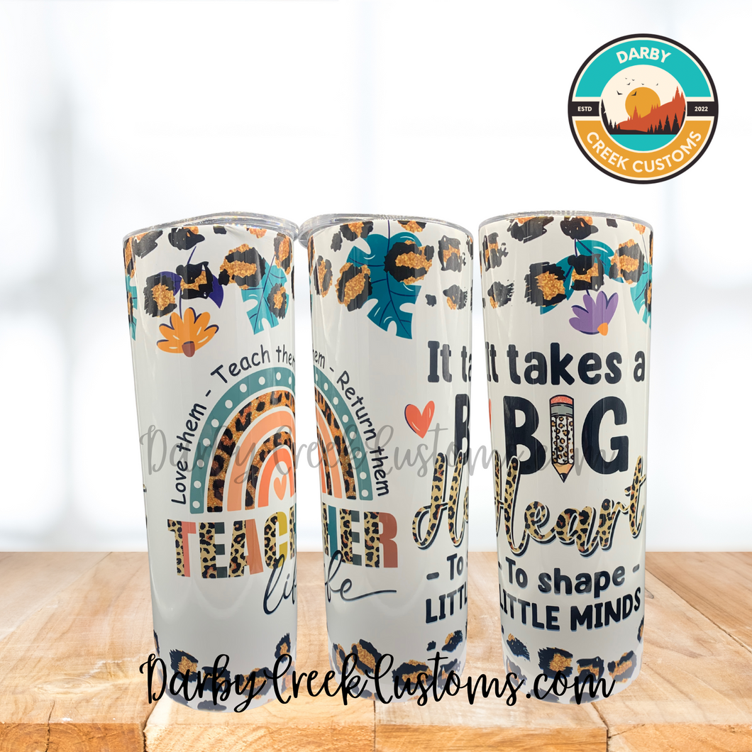 Teacher - Big Heart Stainless Steel Tumbler